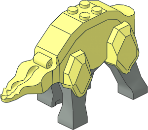 Animal Dinosaur Body Triceratops with Light Grey Legs (Complete)