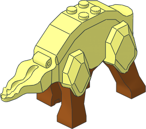 Animal Dinosaur Body Triceratops (Complete) w/ Dark Orange Legs