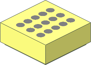 Tile  1 x  1 with 15 Metallic Silver Dots Pattern