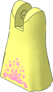 Figure Friends Legs with Full Length Skirt with Swirling Floral Design and Stardust Pattern