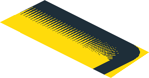 ~Sticker  2.6 x  3.5 with Black Lines and Rectangles and Red and White Danger Stripes Leaning Right - 3. Face