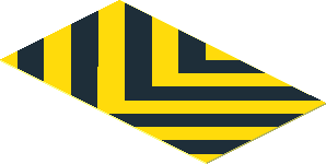 Sticker  1.1 x  1.9 with 4 Danger Stripes Chevron