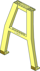 Support Crane Stand Double with Two White Opposing Direction Arrows and Danger Stripes Stickers