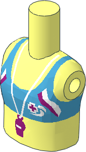 Figure Friends Girl Torso with Blue Bikini Top With Whistle Pattern