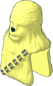 Minifig Head Wookiee with Silver Bandolier / Black Nose Pattern