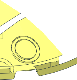 ~Brick  3 x  3 x  1 Quarter Circle with Curved Top without Patternable Surfaces- Half, Common Geometry
