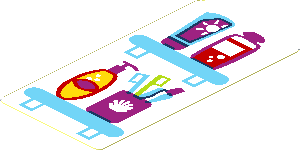 Sticker  2.8 x  1.4 with Toiletries on Shelves