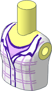 Figure Friends Girl Torso with White Plaid Button Top over Lavender Shirt Pattern