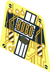 ~Minifig Torso with Gold Circuitry and Roboforce Logo Pattern - Common Geometry