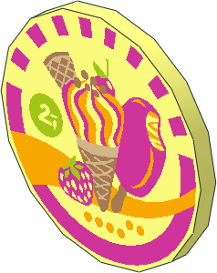 Roadsign Clip-on  2 x  2 Round with Ice Cream Pattern