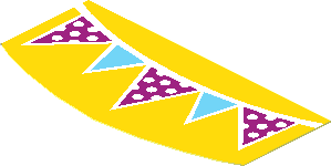 Sticker  1.4 x  2.9 D-shape with Bunting