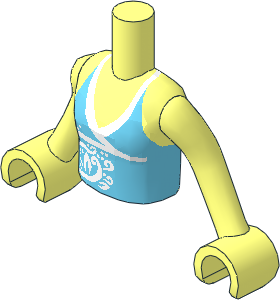 Figure Friends Girl Torso with Arms with Medium Azure Halter Top Pattern