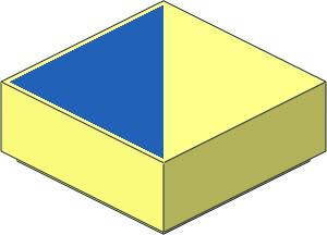 Tile  1 x  1 with Blue Triangle Pattern