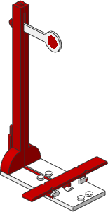 Train Signal Semaphore 4.5V (Complete) Stop Position Red/White