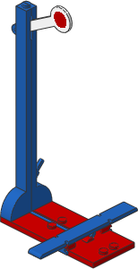 Train Signal Semaphore  4.5V (Complete) Proceed Pos. Blue/Red