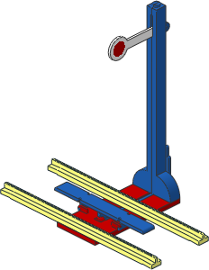 Train Track  4.5V Straight Tapered with Signal Blue/Red (Stop)