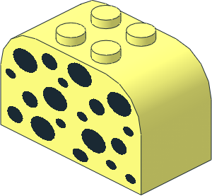 Brick  2 x  4 x  2 with Curved Top with Black Dalmatian Spots Pattern