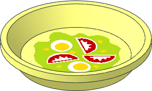 Figure Friends Dish Round  2.7 x  2.7 with Salad Sticker