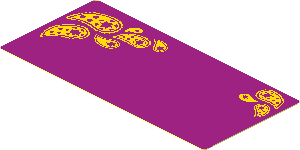 Sticker  1.8 x  3.8 with Yellow Paisley Shooting Stars on Magenta Background Left