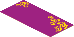 Sticker  1.8 x  3.8 with Yellow Paisley Shooting Stars on Magenta Background Right