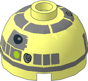 Cylinder  2 x  2 with Dome Top with SW Silver R4-P17 Pattern