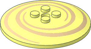 Dish  6 x  6 Inverted with Solid Studs with Two Tan Swirls Pattern