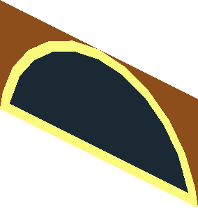 ~Black Egypt Hieroglyph Letter T on Dark Orange (Gardiner X1, Loaf of Bread)