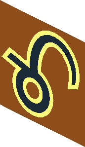 ~Black Egypt Hieroglyph Letter O on Dark Orange (Gardiner V4, Lasso, wa)