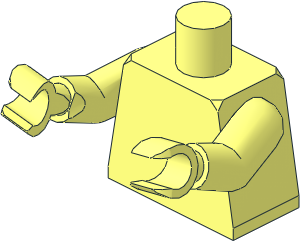 Minifig Torso with Arms with Integral Hand (Up Position)