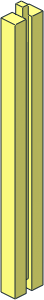 Modulex Pillar 10 x 20 x  8 with Two Grooves