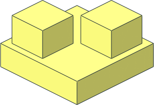 Modulex Tile  2 x  2 with 2 Diagonal Cubes