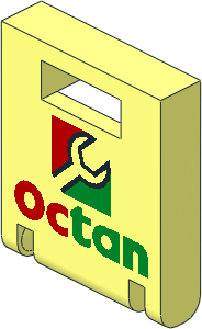 Container Box  2 x  2 x  2 Door with Wrench and Red and Green "Octan" Text Pattern