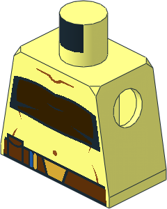 Minifig Torso with SW Dark Brown Strap Top and Belt (Ahsoka Tano 2008) Pattern