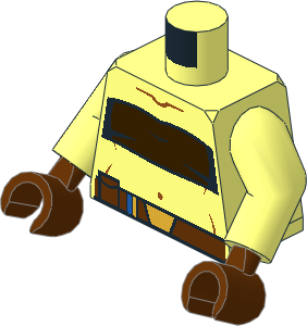 Minifig Torso with Arms and Hands with SW Dark Brown Strap Top and Belt (Ahsoka Tano 2008) Pattern