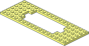 Plate  6 x 16 with Motor Cutout Type 1