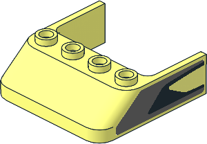 Windscreen  4 x  4 x  1 Type 1 with Black Triangle and Grey Trapezoid on Transparent Background Sticker