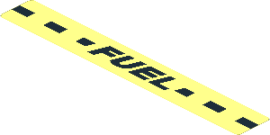 Sticker  0.8 x  5.9 with Black "FUEL" and Black Dotted Line on Transparent Background