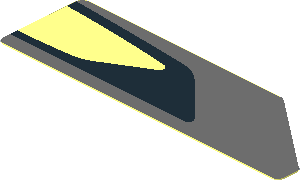 Sticker  1.0 x  3.3 with Black Triangle and Grey Trapezoid on Transparent Background Right