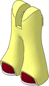 Figure Friends Legs with Bell-Bottoms Pants with Dark Red Shoes with White Soles Pattern