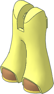 Figure Friends Legs with Bell-Bottoms Pants with Medium Nougat Shoes with Bright Light Yellow Soles Pattern