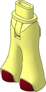 Figure Friends Hips and Legs with Bell-Bottoms Pants with Dark Red Shoes Pattern