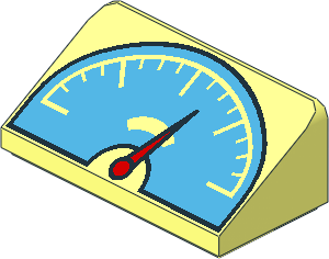 Slope Brick 31  1 x  2 x  0.667 with Dark Azure Weight Scale and Red Pointer Pattern