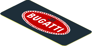 Sticker  0.8 x  1.8 with Red Logo Bugatti Pattern