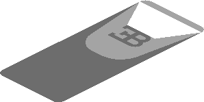 ~Sticker  0.8 x  1.9 with Bugatti Logo (Flat)