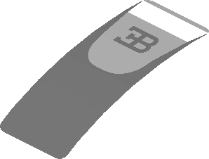 ~Sticker  0.8 x  1.9 with Bugatti Logo (Formed)