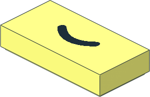 Tile  1 x  2 with Black Smile Pattern