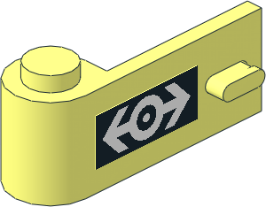 Door  1 x  3 x  1 Left with White Train Logo on Black Background Sticker