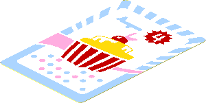 Sticker  2.8 x  1.8 with Cupcake