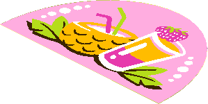 Sticker  2.4 x  3.8 Half Oval with Fruit Drinks