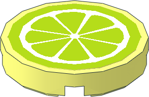 Tile  2 x  2 Round with Lime Fruit Slice Sticker